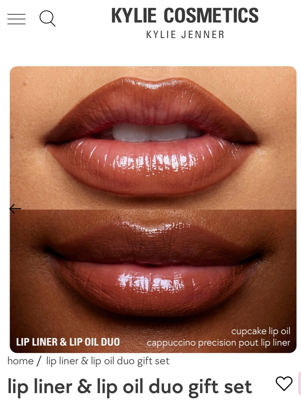 Lip Liner & Lip Oil Duo Gift Set - Cappuccino / Cupcake